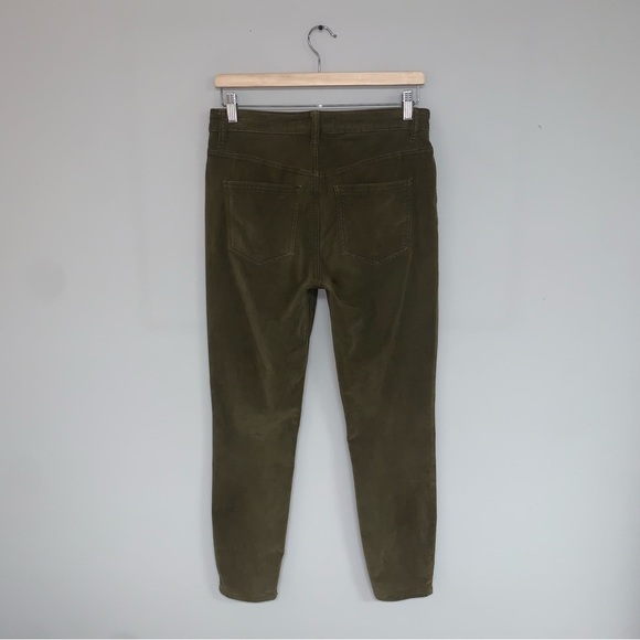 Free People‎ Corduroy Pants Women's Size 27 Olive Green Brown High  Rise Stretch - Picture 6 of 10
